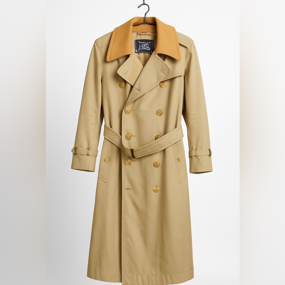 Vintage Burberry Trench Coat – Made in England – Camel Collar